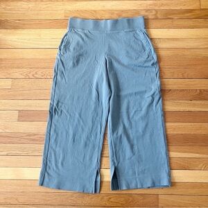 Pact Grey Organic Cotton Lagenlook Breathable Wide Leg Crop Pull On Pants Large